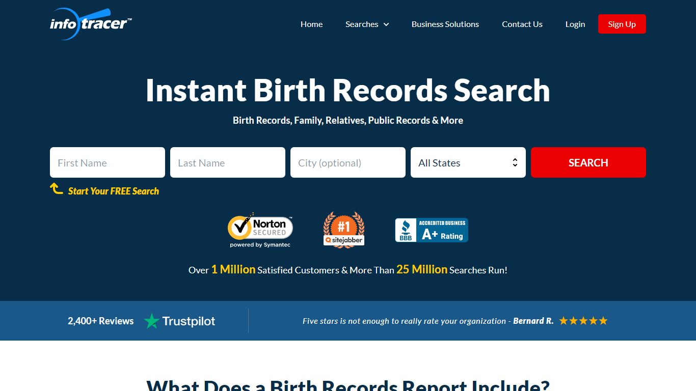 Birth Records Search | Date of Birth Lookup | InfoTracer
